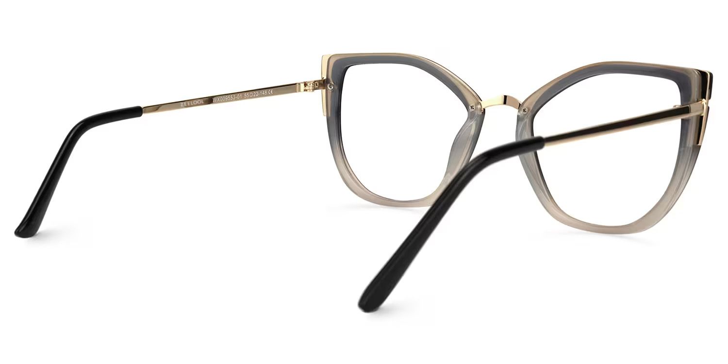 Tabrieah Cateye Gray-Black Glasses | ZEELOOL UK3