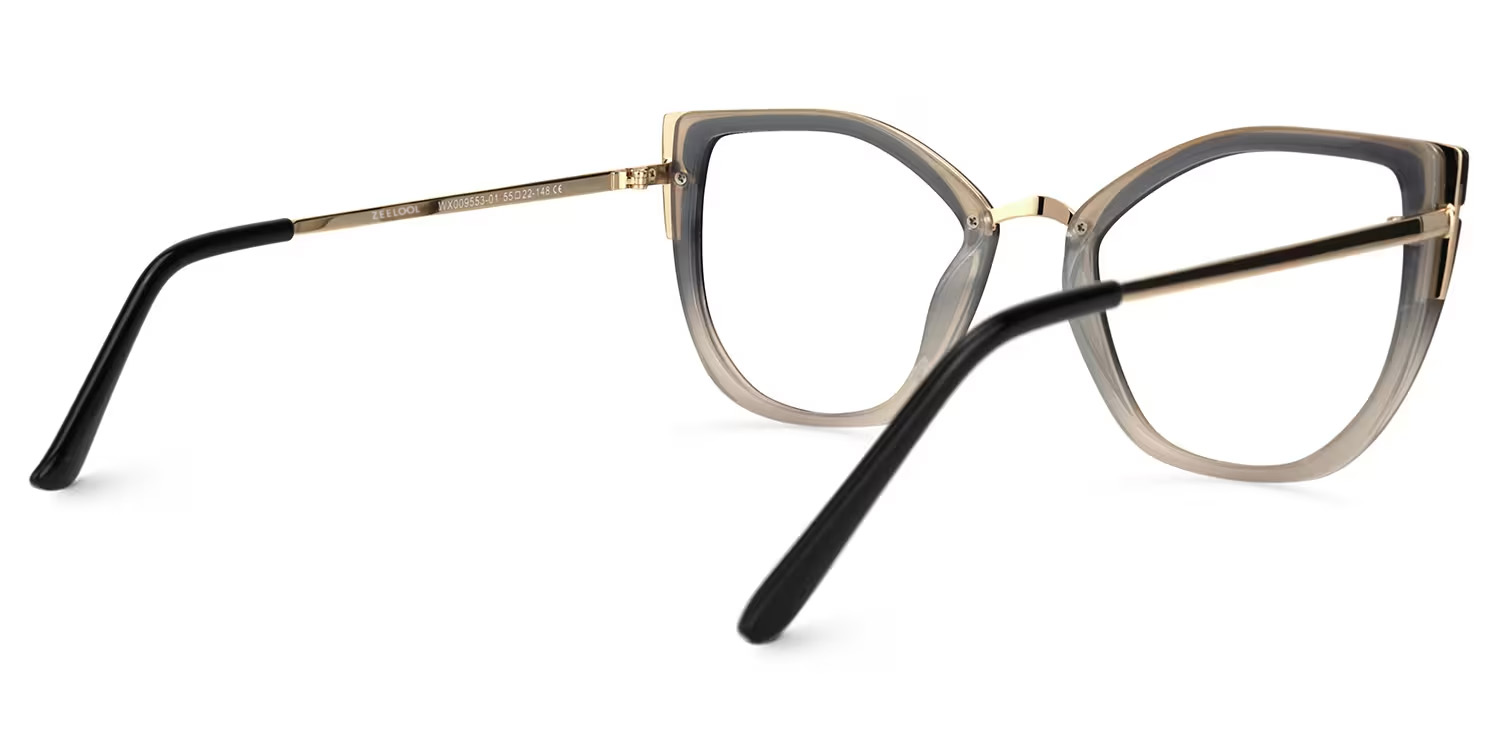 Tabrieah Cateye Gray-Black Glasses | ZEELOOL UK3