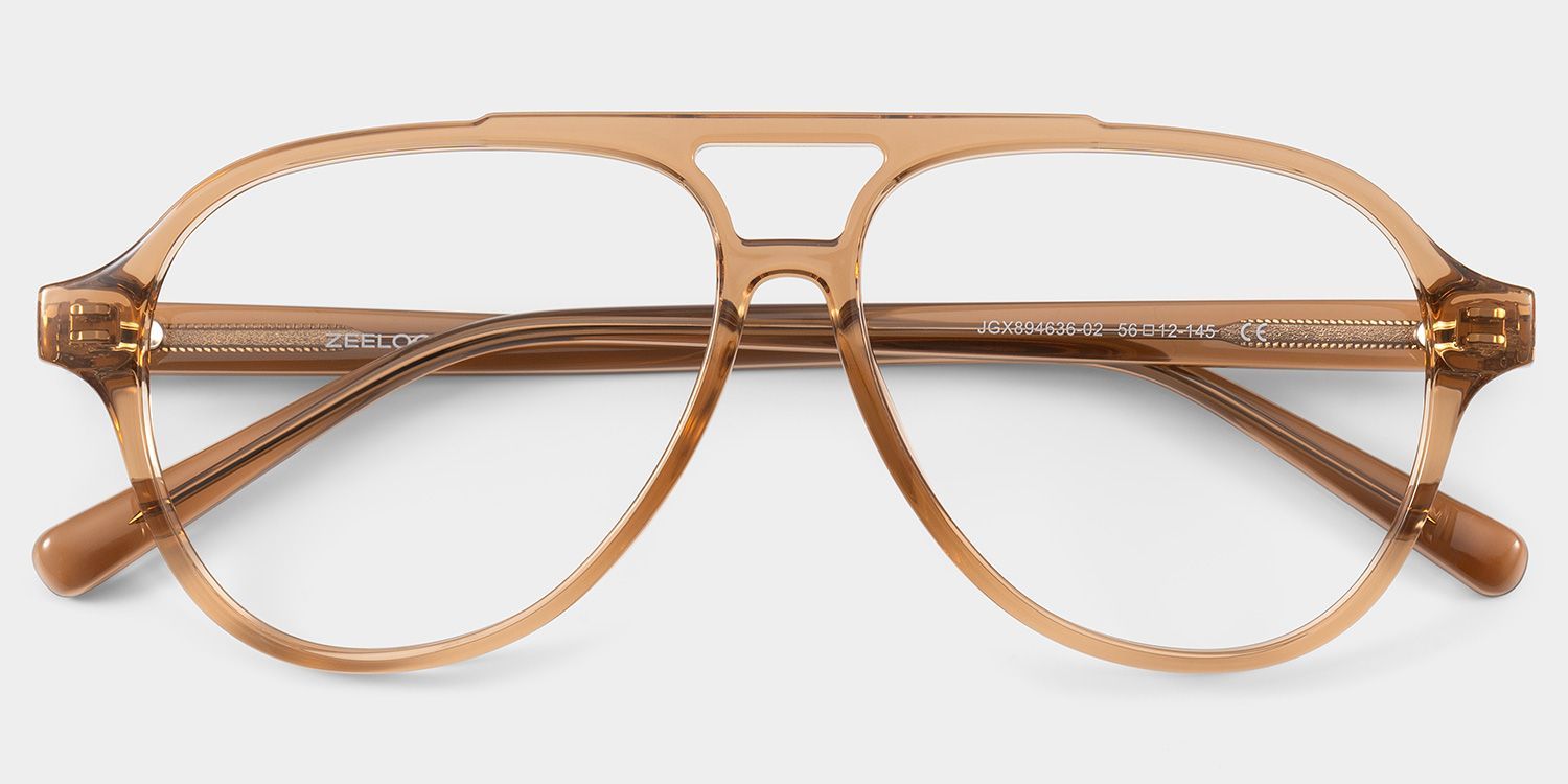 Drew Tan Clear Brown Aviator Glasses for the Female | ZEELOOL2