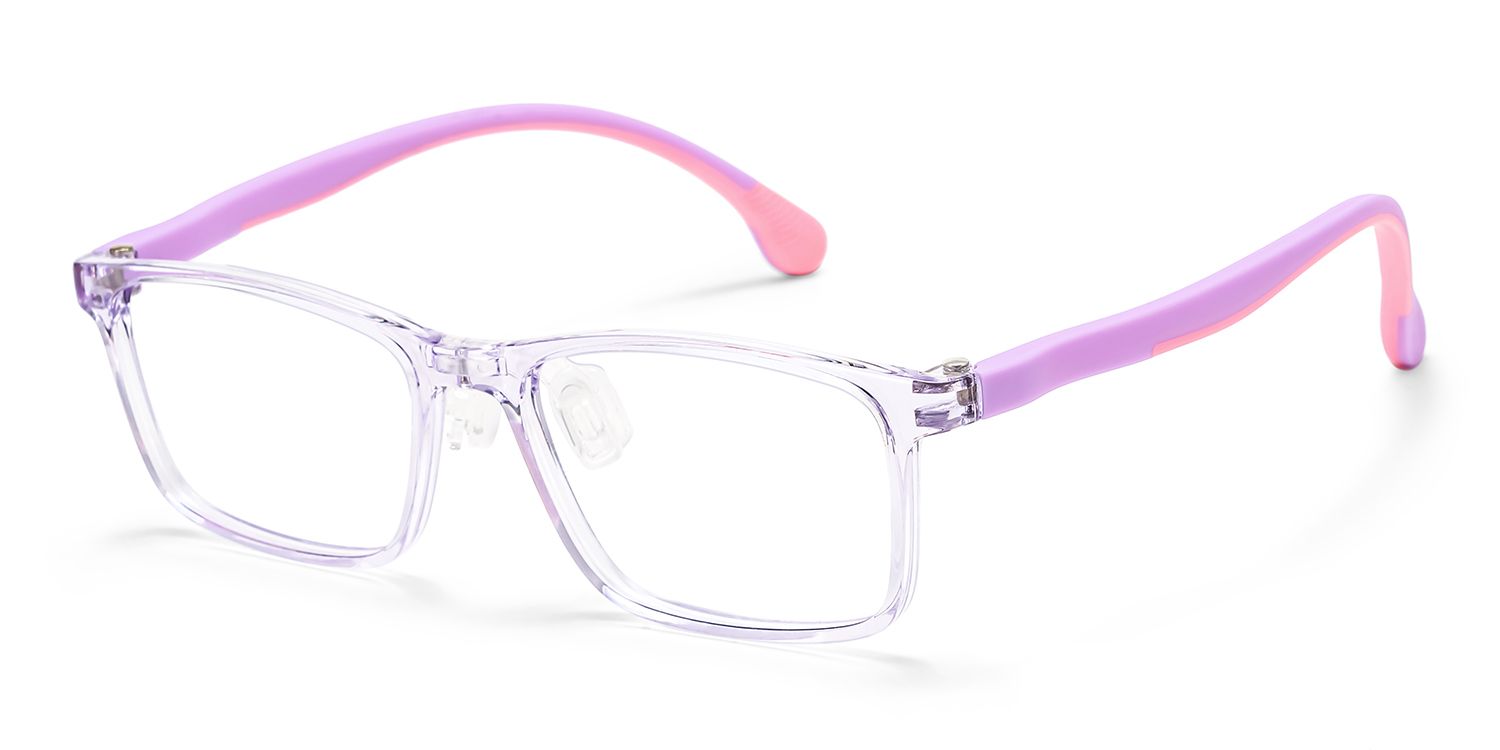 Sunny Rectangle Purple Frame Eyeglasses for Tween2