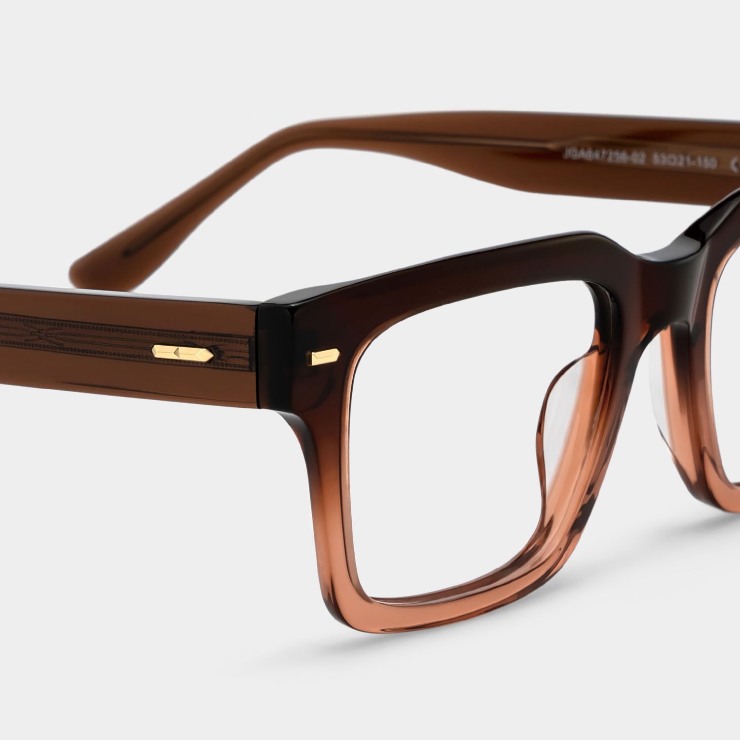 Benjamin Two-tone Wide Rectangle Glasses | ZEELOOL5