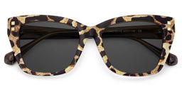 Tessia Square Brown Leopard Sunglasses1