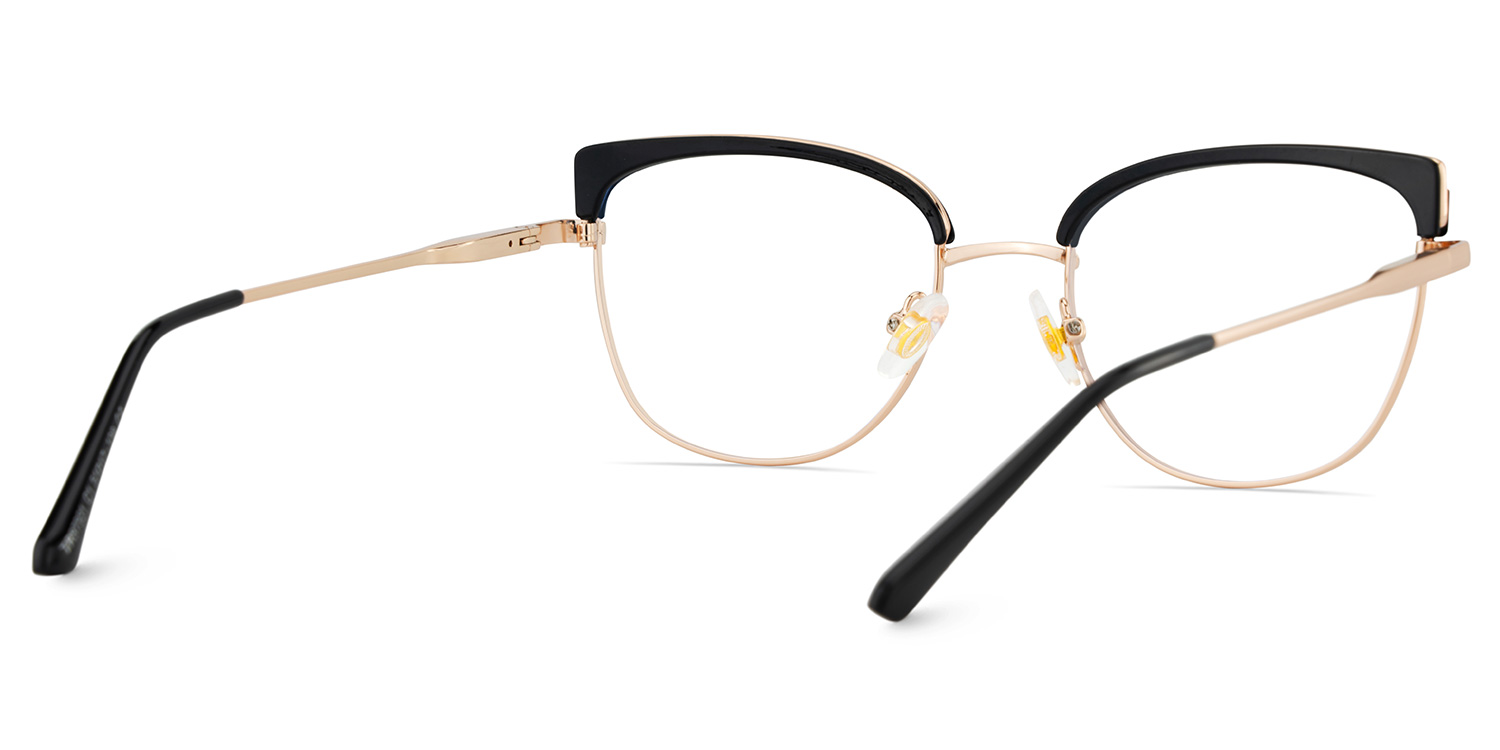 Beau Eyeglasses in Cat eye Black Gold Frame | ZEELOOL UK5