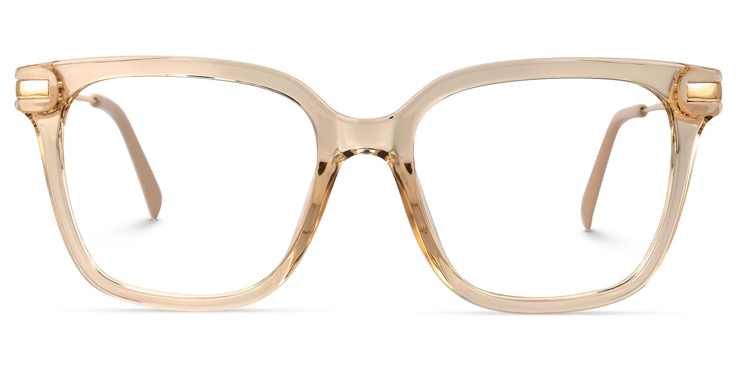 Jacqui Square Beige Eyeglasses and Clear Frame0