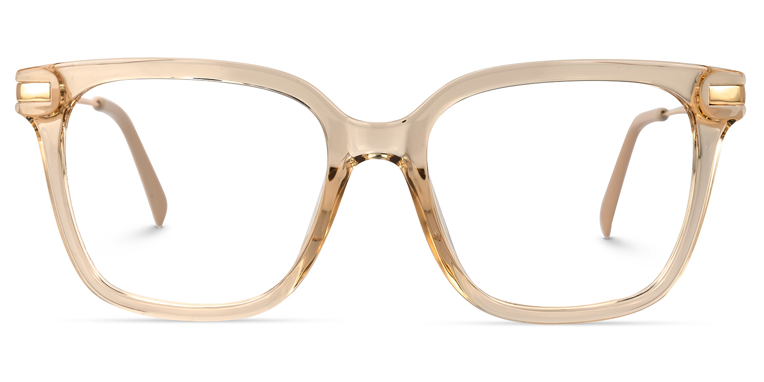 Jacqui Square Champagne Eyeglasses and Crystal Frame0