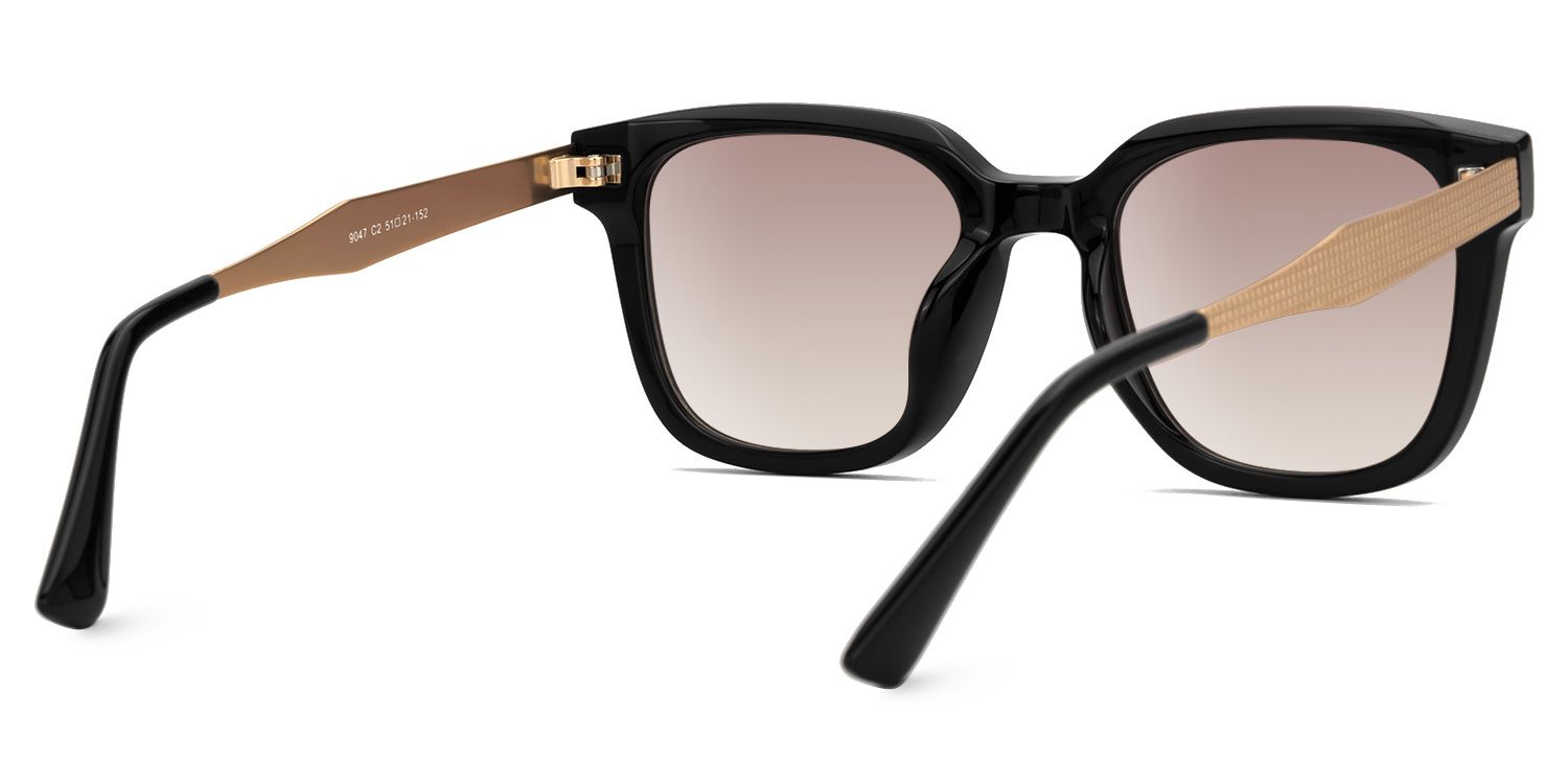 Frederik Square Black Full Rim Sunglasses | ZEELOOL UK3