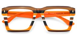Kenish Square Orange Brown Glasses2