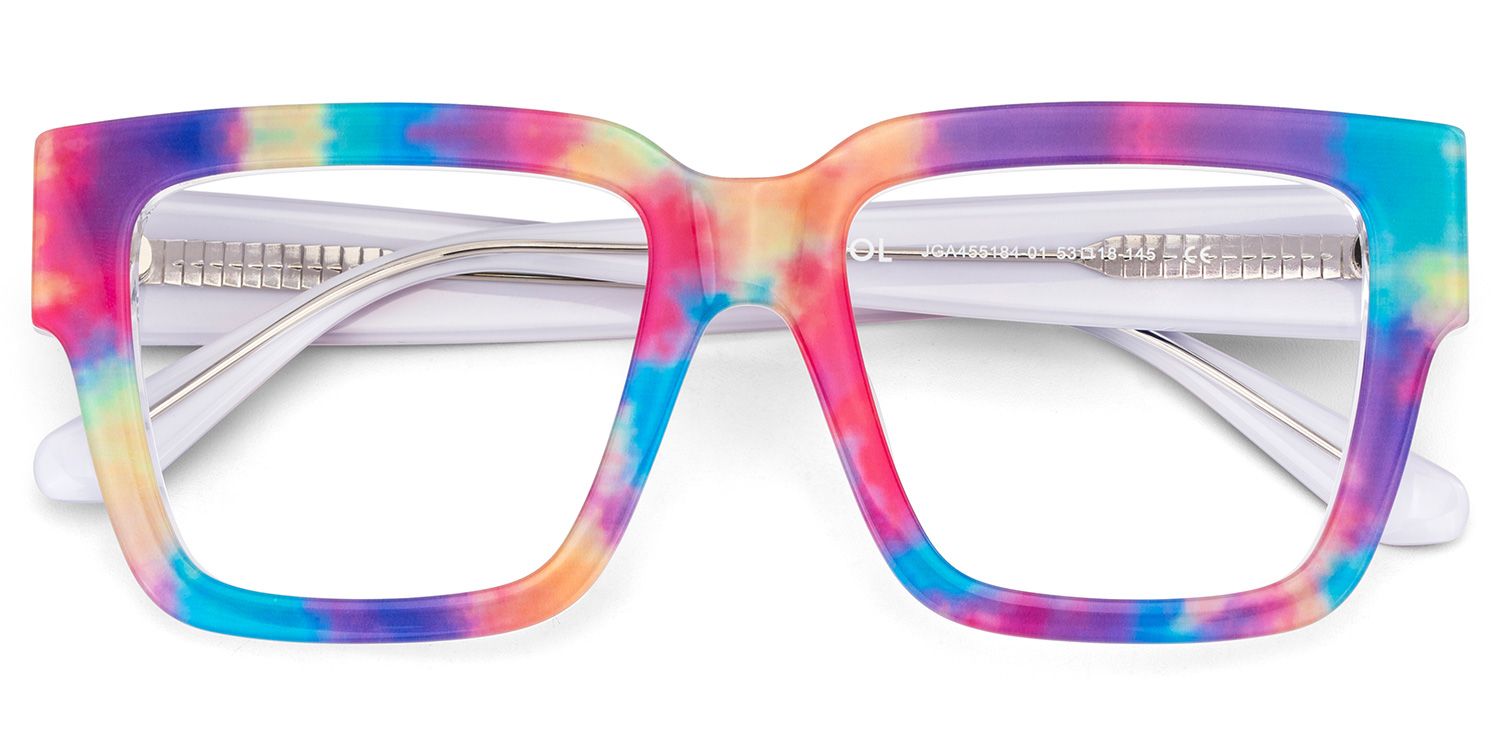 Pop  Acetate Colorful Frame Glasses with Square Shape | ZEELOOL UK2