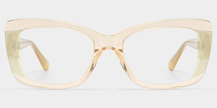 Leona Rectangle Gold Glasses