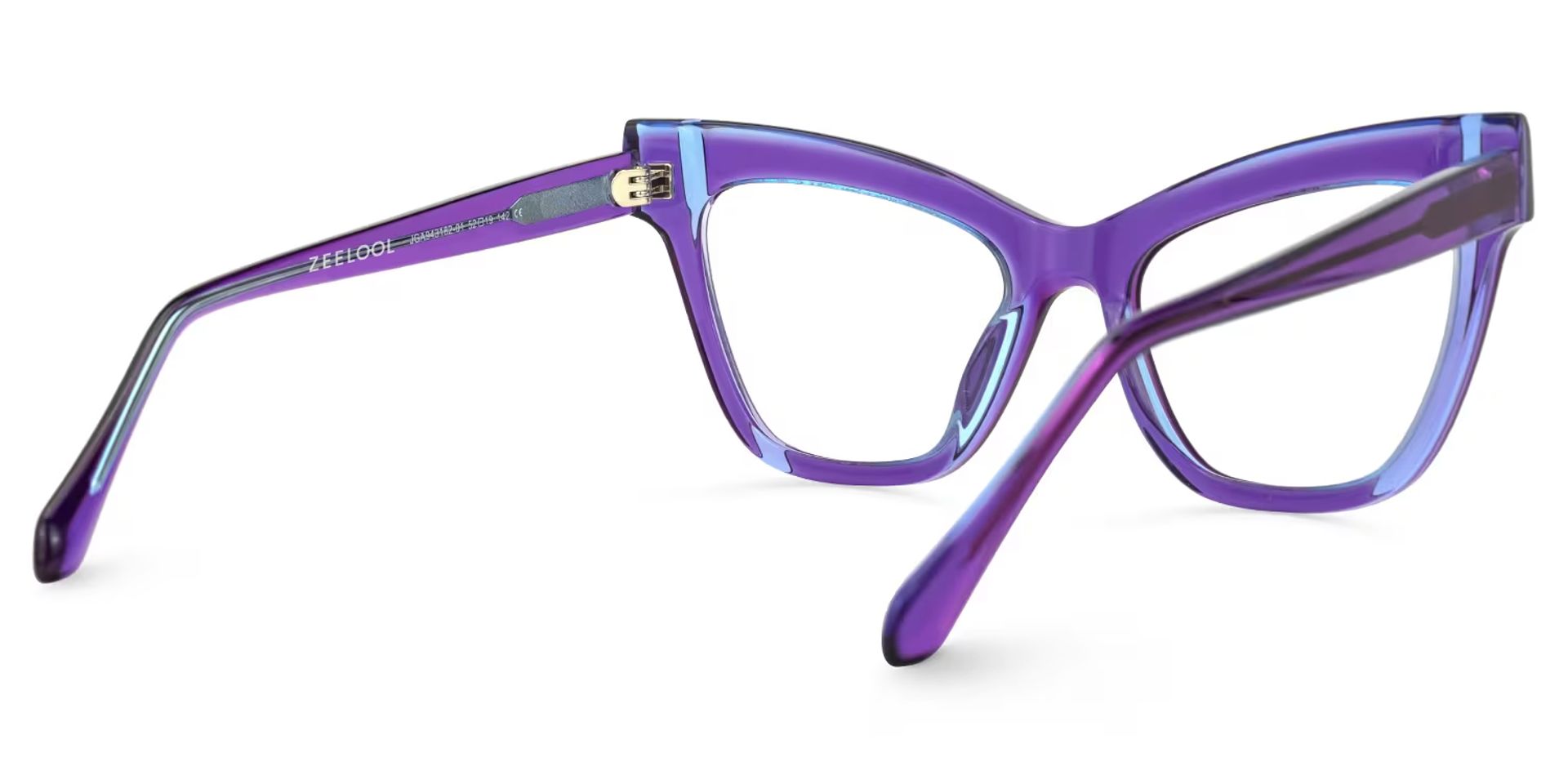 Saucie Cateye Purple Frame Glasses | ZEELOOL UK3