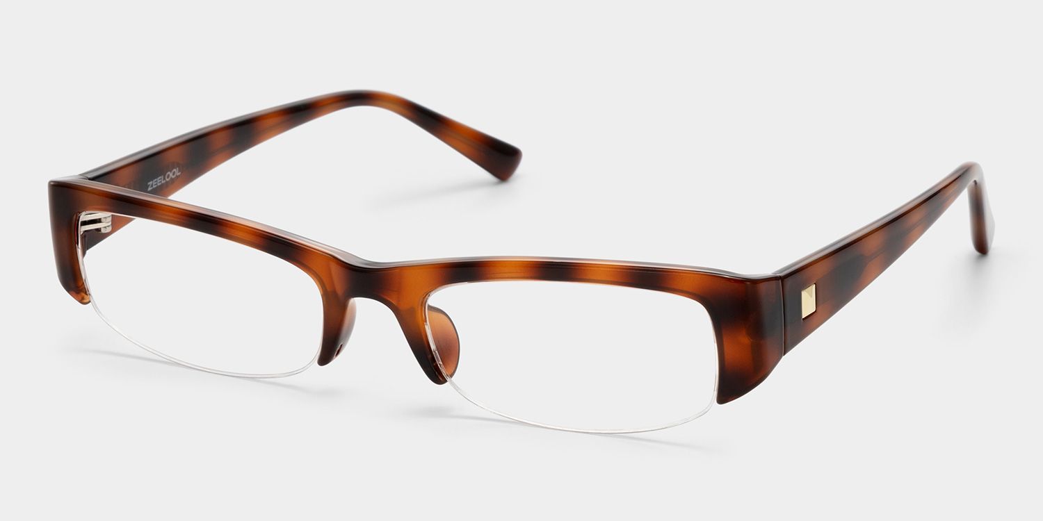 Trevor Brown Half Frame Tortoise Rectangle Glasses | ZEELOOL3