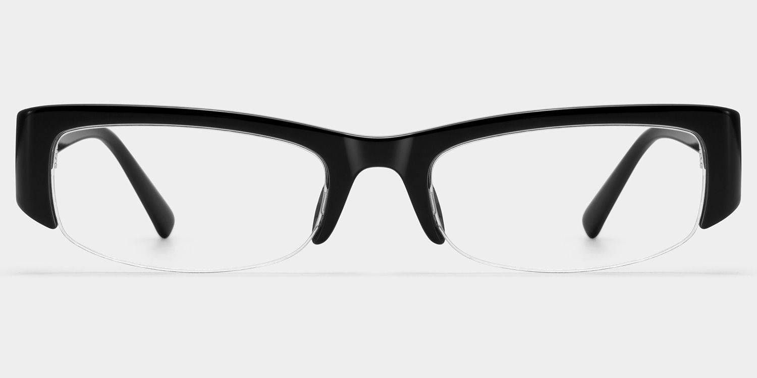 Trevor Black Half Frame Rectangle Glasses For Ladies | ZEELOOL1
