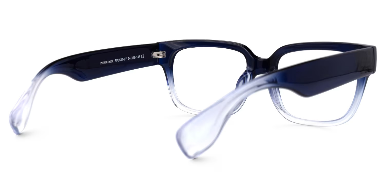 Colin Rectangle Dark-Blue Glasses | ZEELOOL UK3