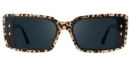 Gleam Rectangle Leopard Sunglasses0