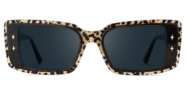 Gleam Leopard Rectangle Sunglasses