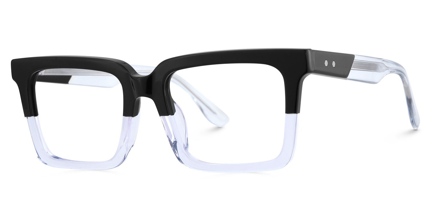 Black Clear Square Frame Glasses - Hattie on Sale | ZEELOOL UK2