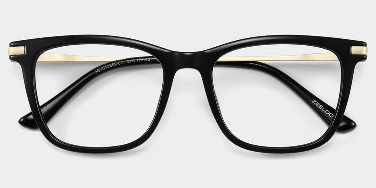 Selena Rectangle Black Glasses