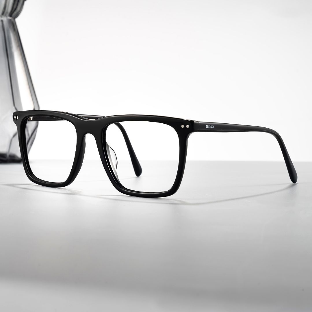 Frantz Thin Black Square Glasses For Men | ZEELOOL UK0