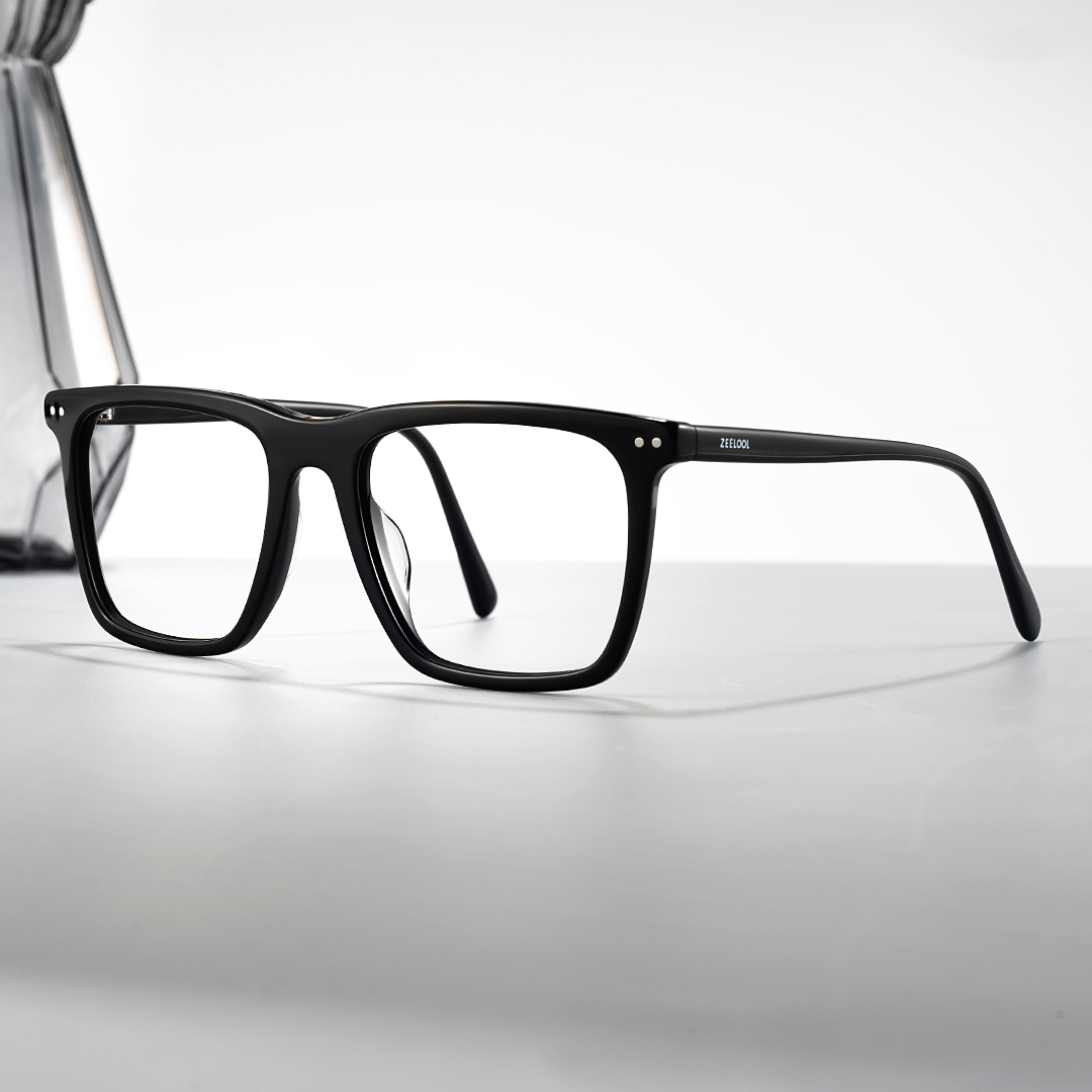 Frantz Thin Black Square Glasses For Men | ZEELOOL UK0