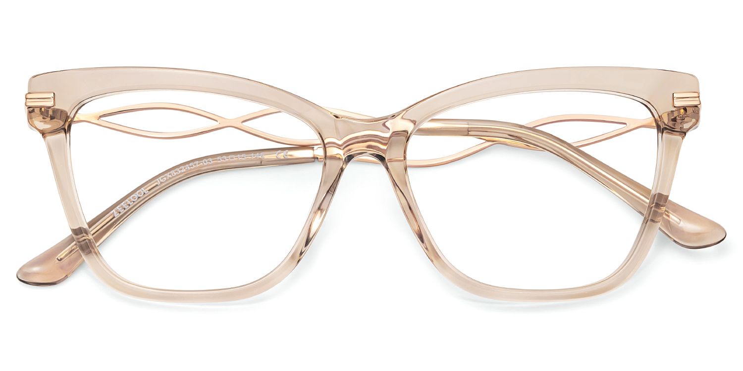Mason Eyeglasses in Cat Eye Beige Frame | ZEELOOL UK3