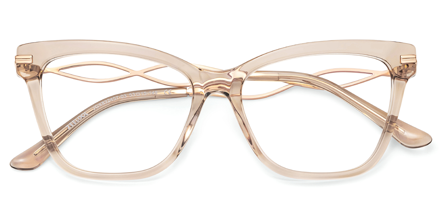 Mason Eyeglasses in Cat Eye Champagne Frame | ZEELOOL UK3