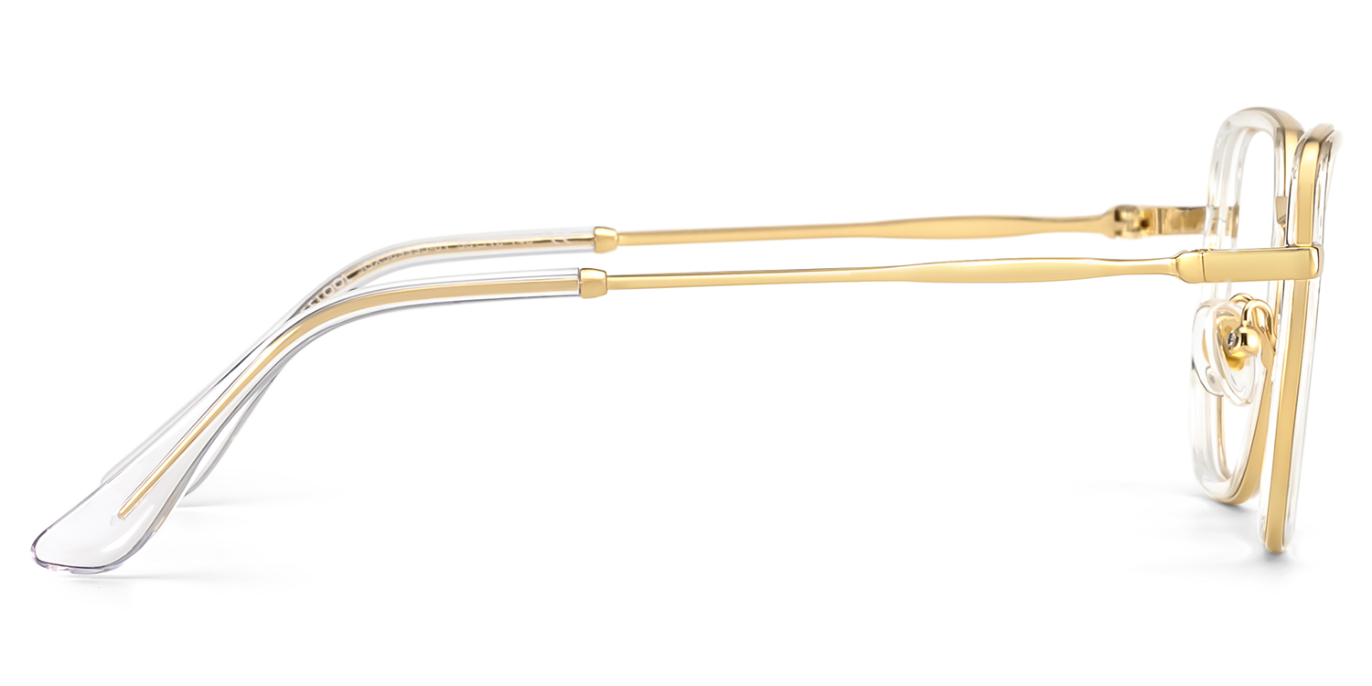 Levi Eyeglasses in Geometric Gold Frame | Zeelool4