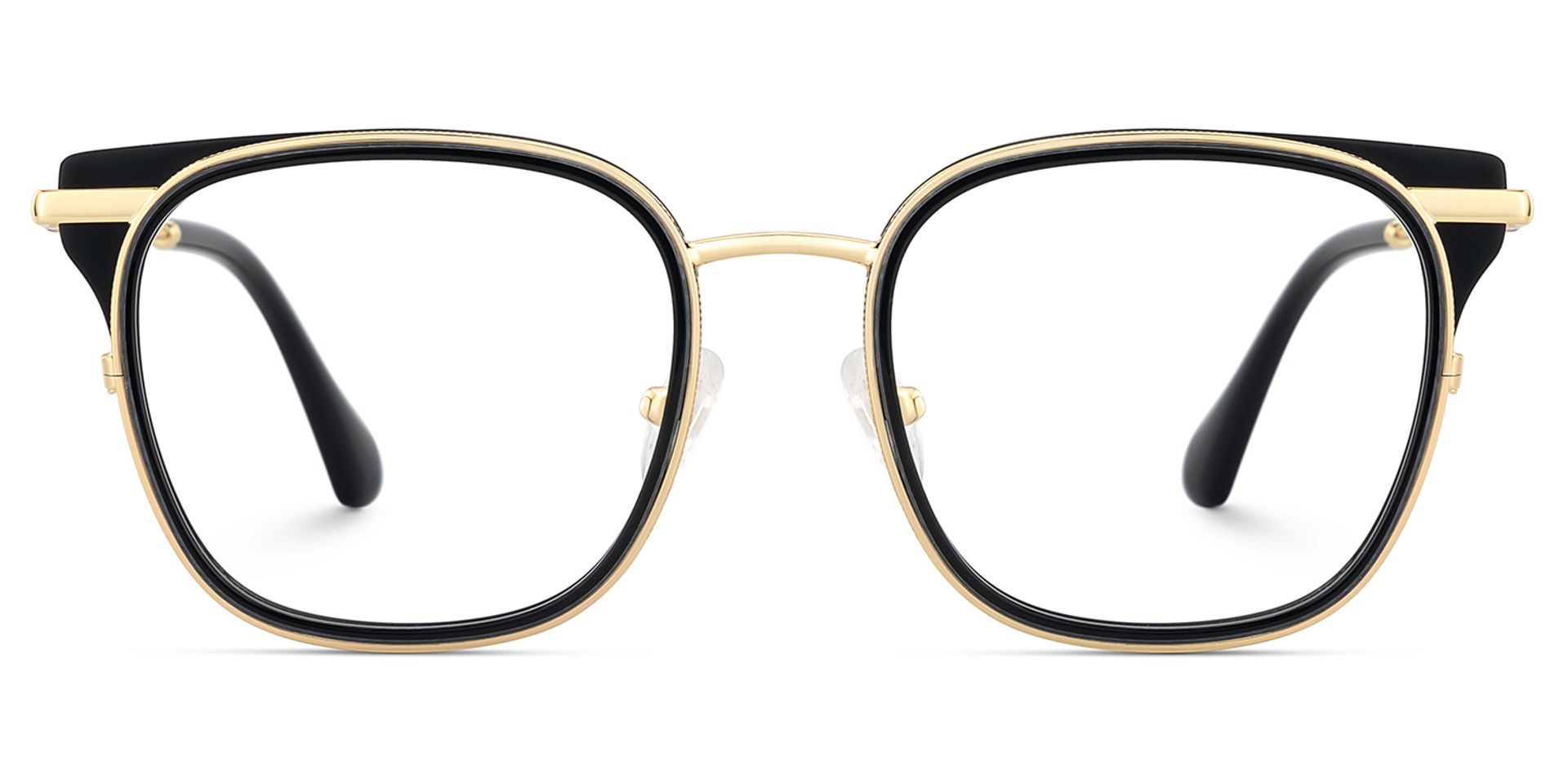 Cameron Eyeglasses in Square Black-gold Frame | Zeelool1