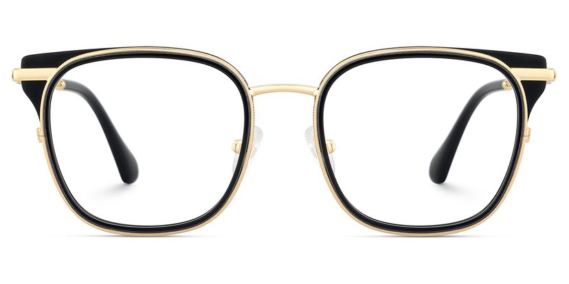 Cameron Square Black Gold Glasses