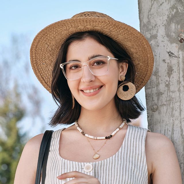 Tricee Square Clear Glasses hover