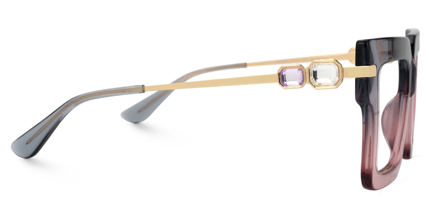 Radic Pink and Grey Designer Glasses with Square Frames2