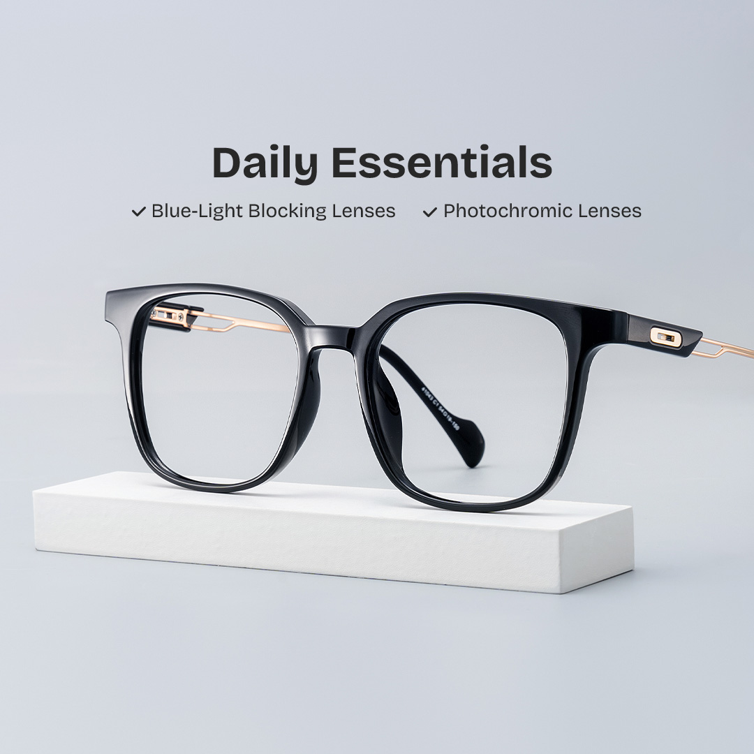 Chloe Black Square Prescription Glasses | ZEELOOL UK0