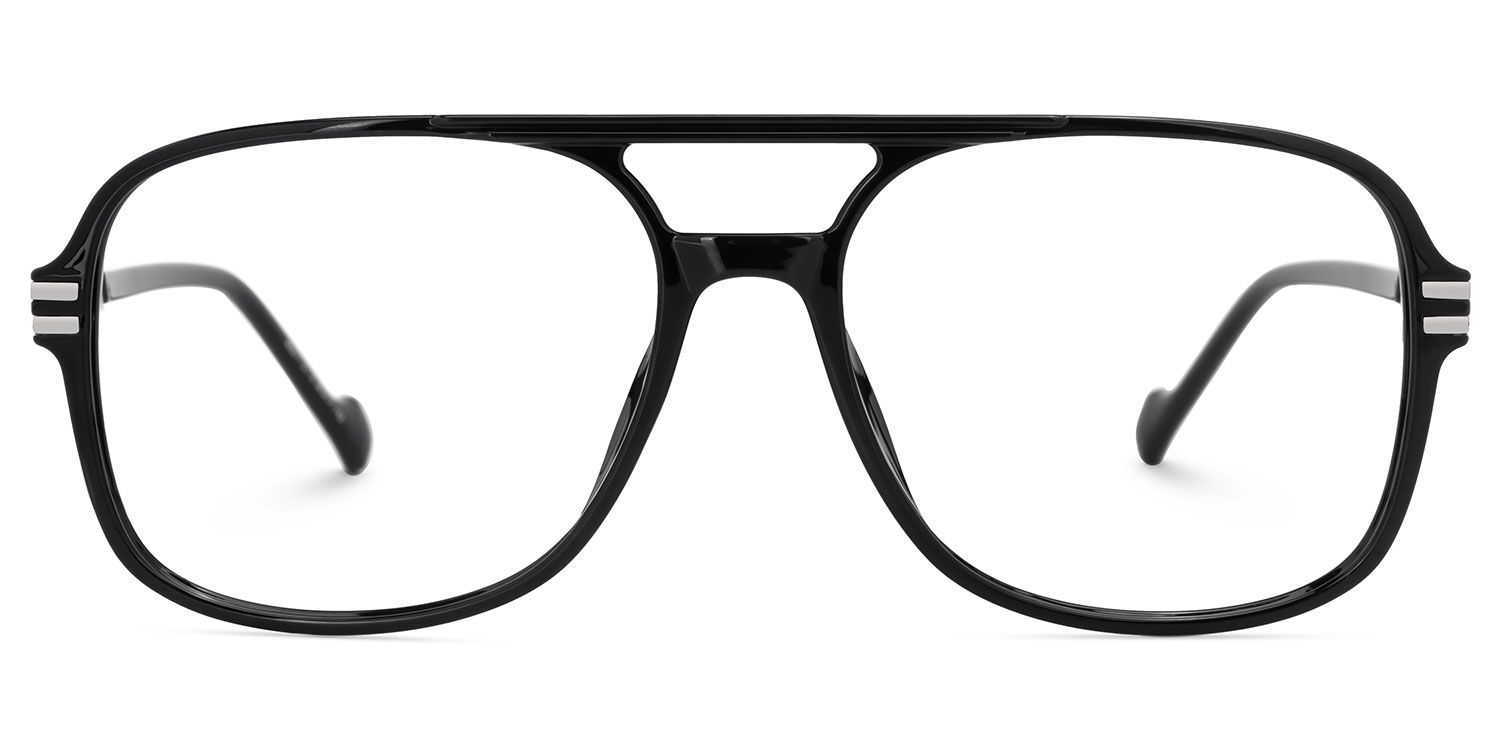 Square Nyawa Black Glasses deals -Zeelool Glasses0