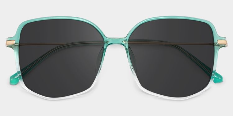 Payton Geometric Green Sunglasses