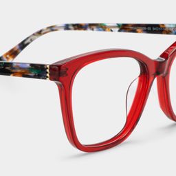 Bella Red Rectangle Glasses4