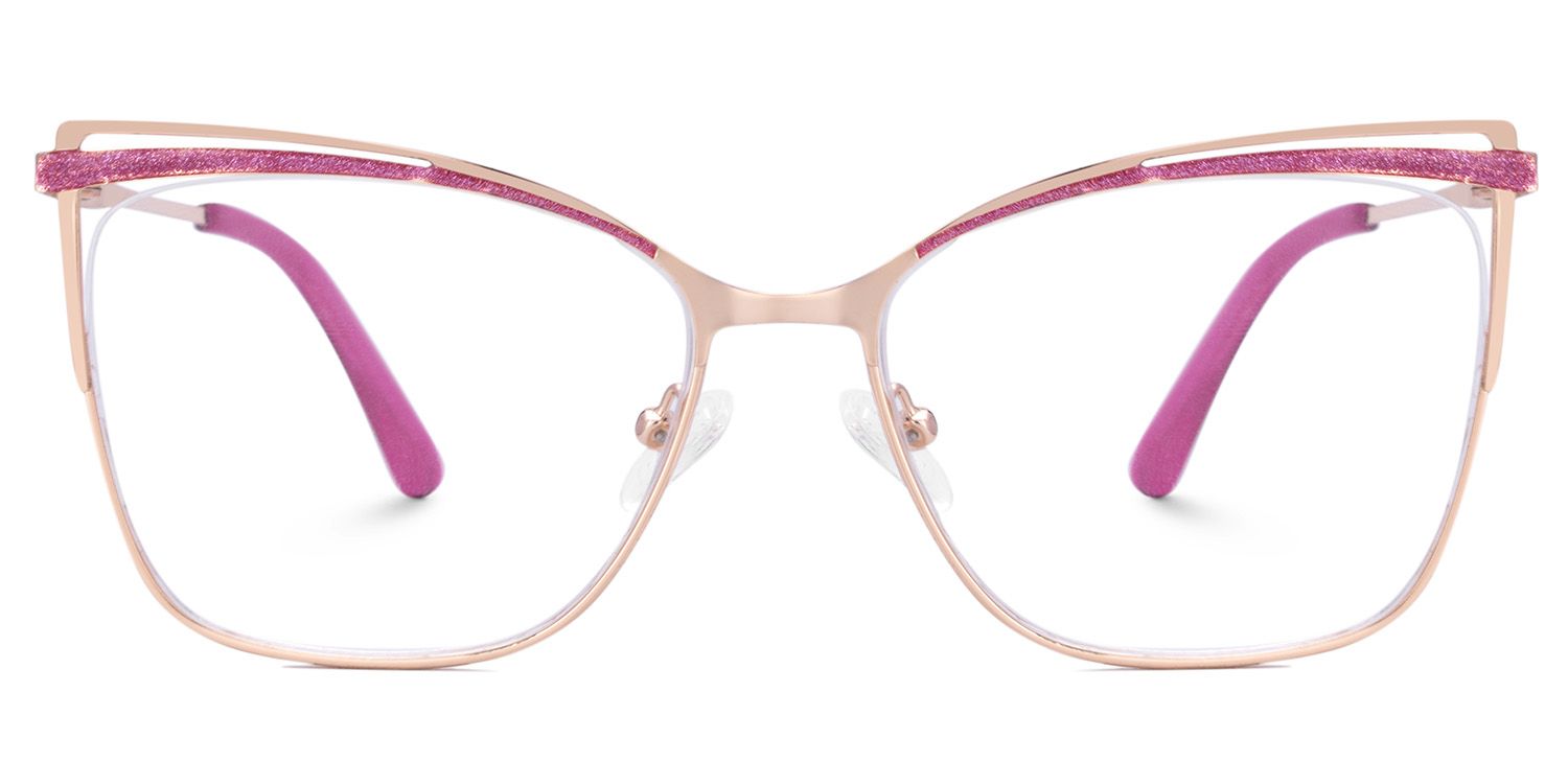 Darian Trendy Butterfly Frame Glasses in Semi-rimless | ZEELOOL UK1