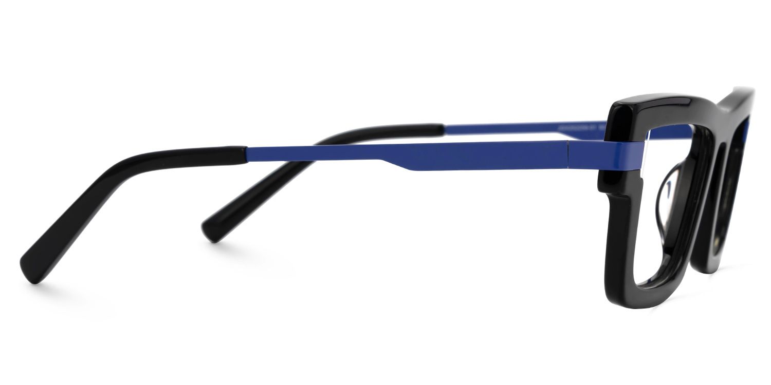 Yahia Black Rectangle Glasses for Men | ZEELOOL UK3