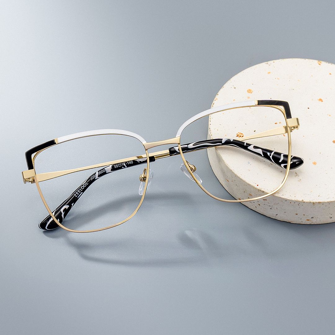 Square Metal Glasses With Black White Color0