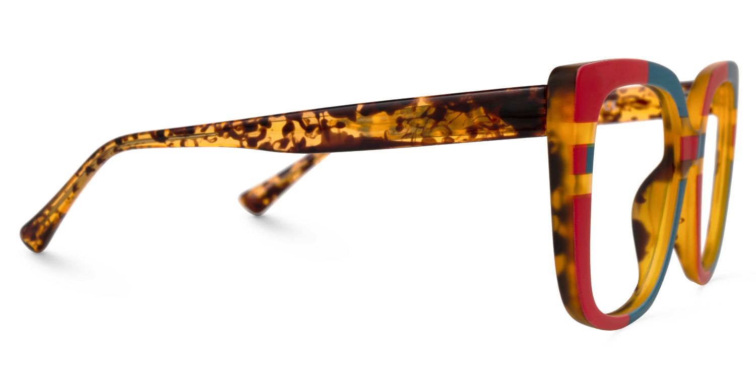 Brenda Square Blue-Red Glasses | ZEELOOL UK2