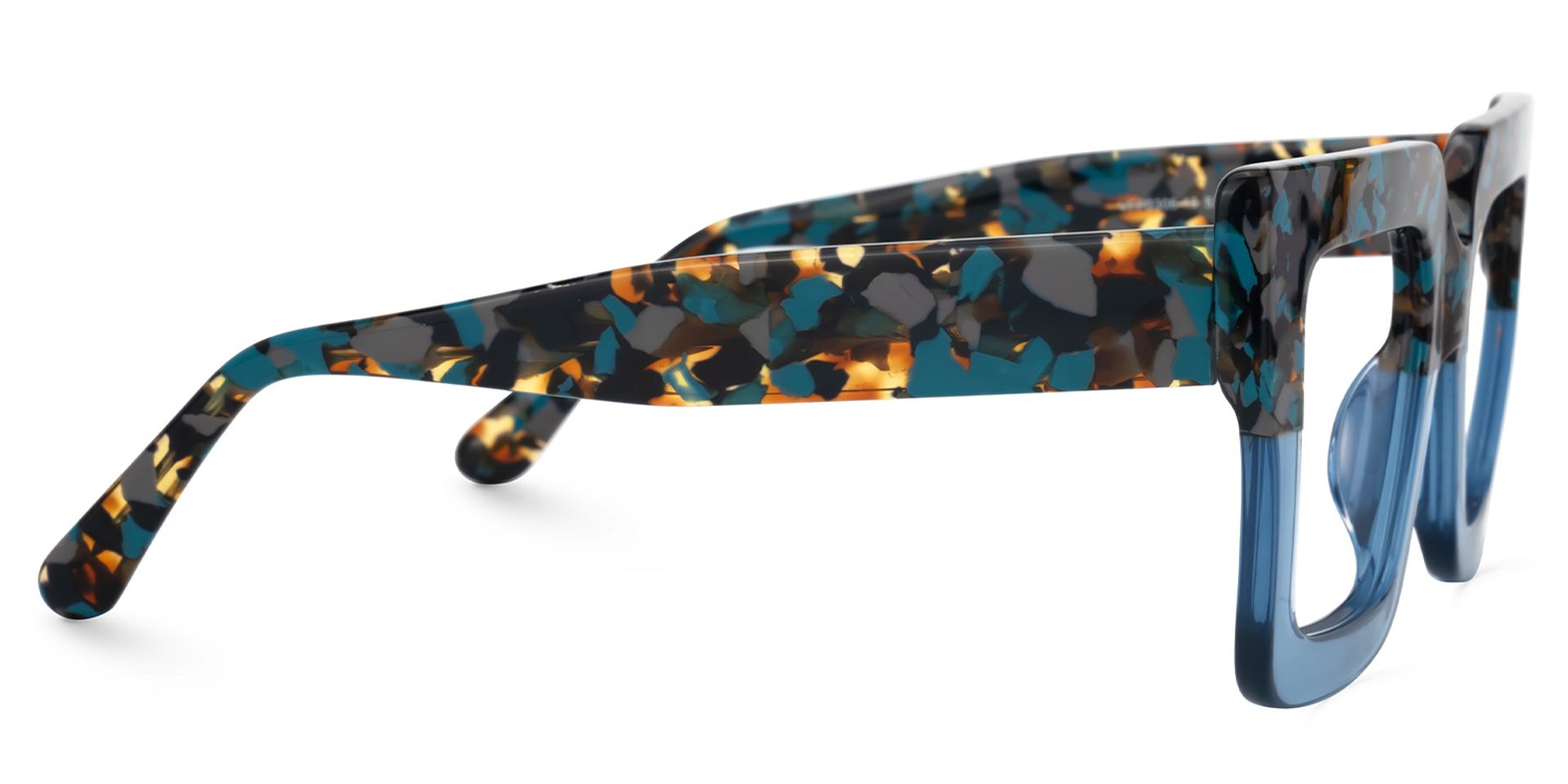 Brandon Blue Square Glasses with Chunky Acetate Frames2