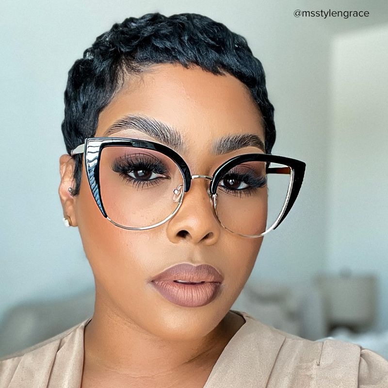 Brewer Cateye Black Frame Glasses | ZEELOOL UK5