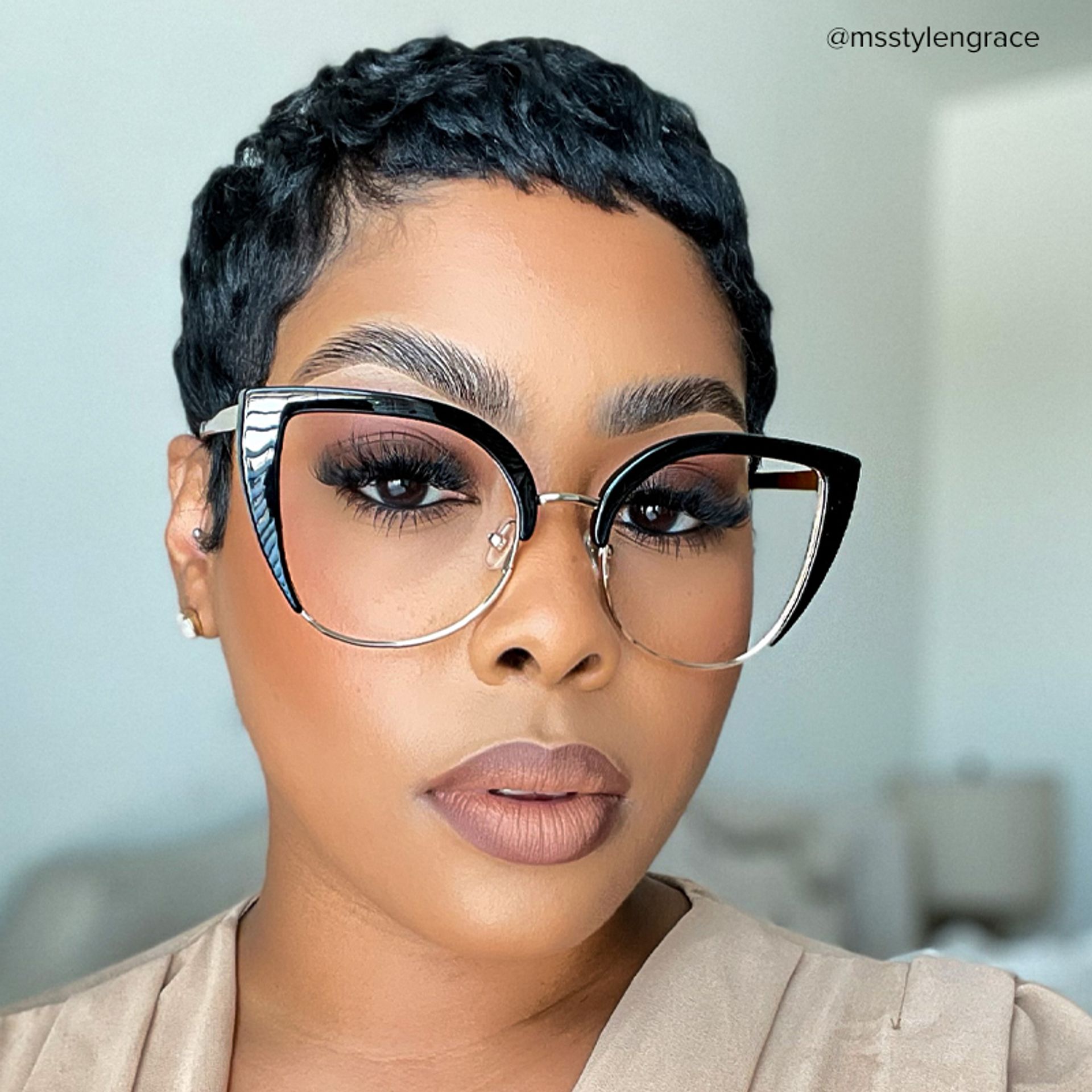 Brewer Cateye Black Frame Glasses | ZEELOOL UK5