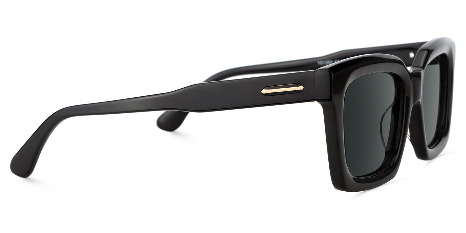 Solana Rectangle Black Full Rim Sunglasses | ZEELOOL UK3