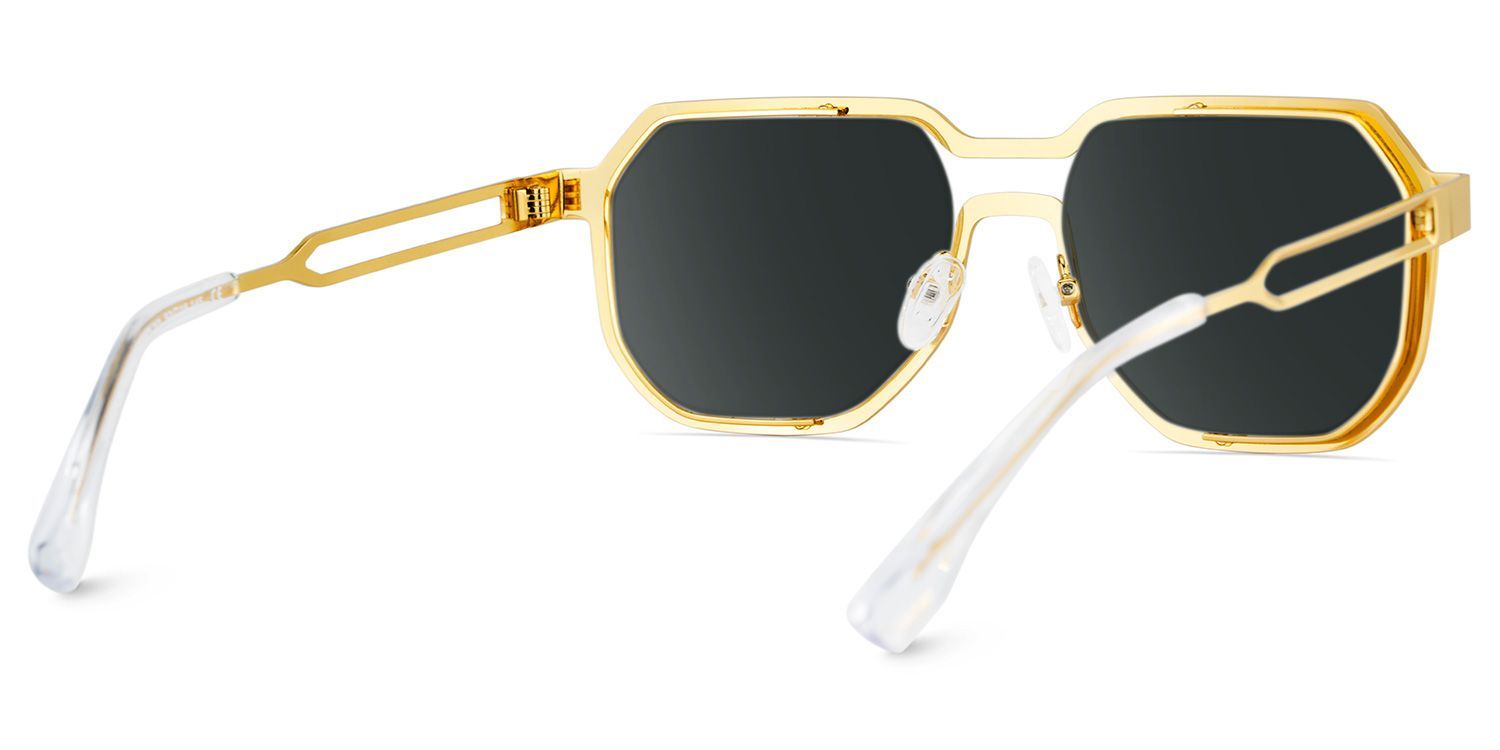 Hype Gold Frame Sunglasses with Geometric Style | ZEELOOL UK5