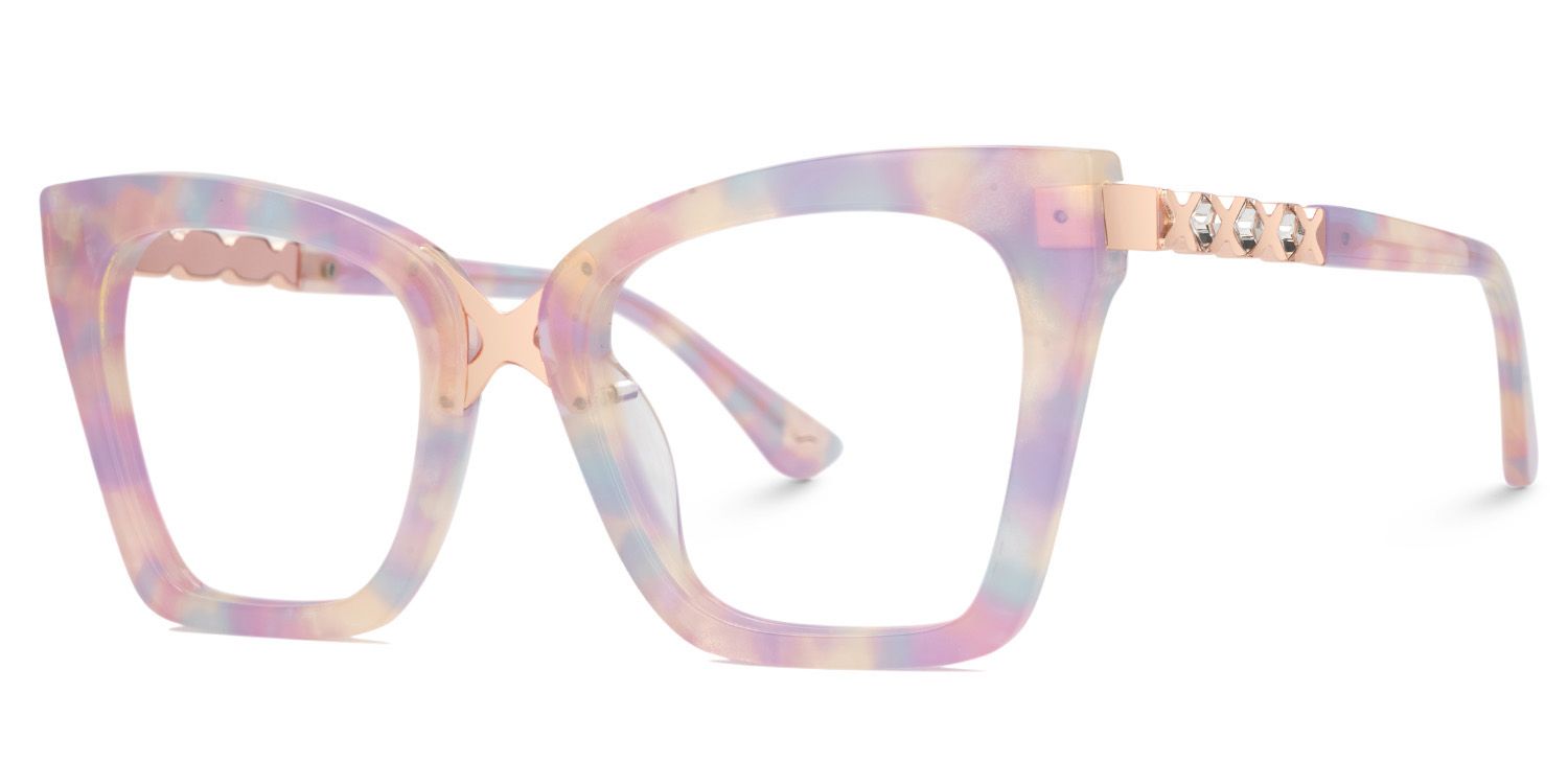 Darlyn Soft Pink Glasses in Cateye Full-Frame  | Zeelool2
