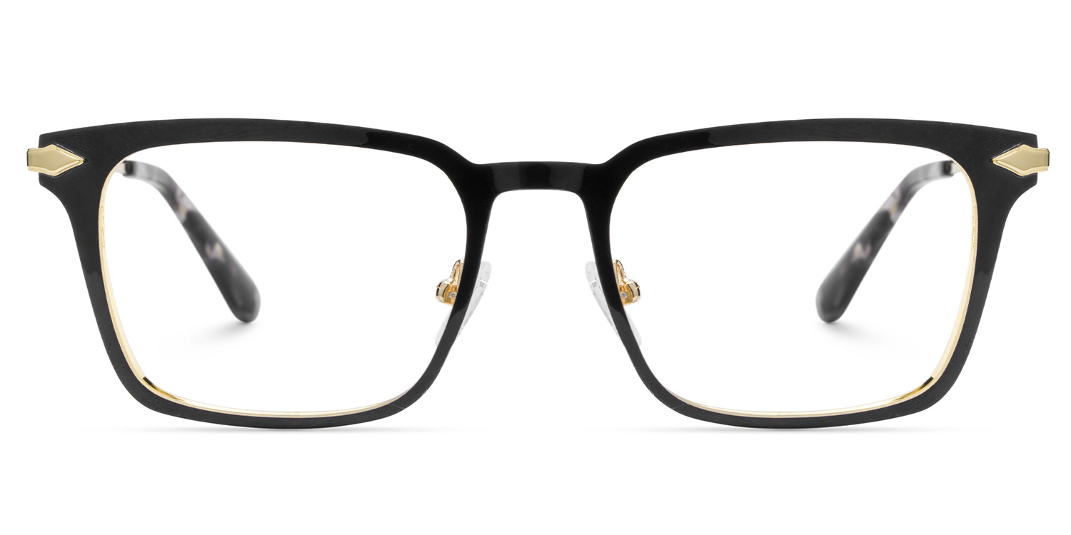 Black Color Chaney Rectangle Prescription Glasses | ZEELOOL UK1