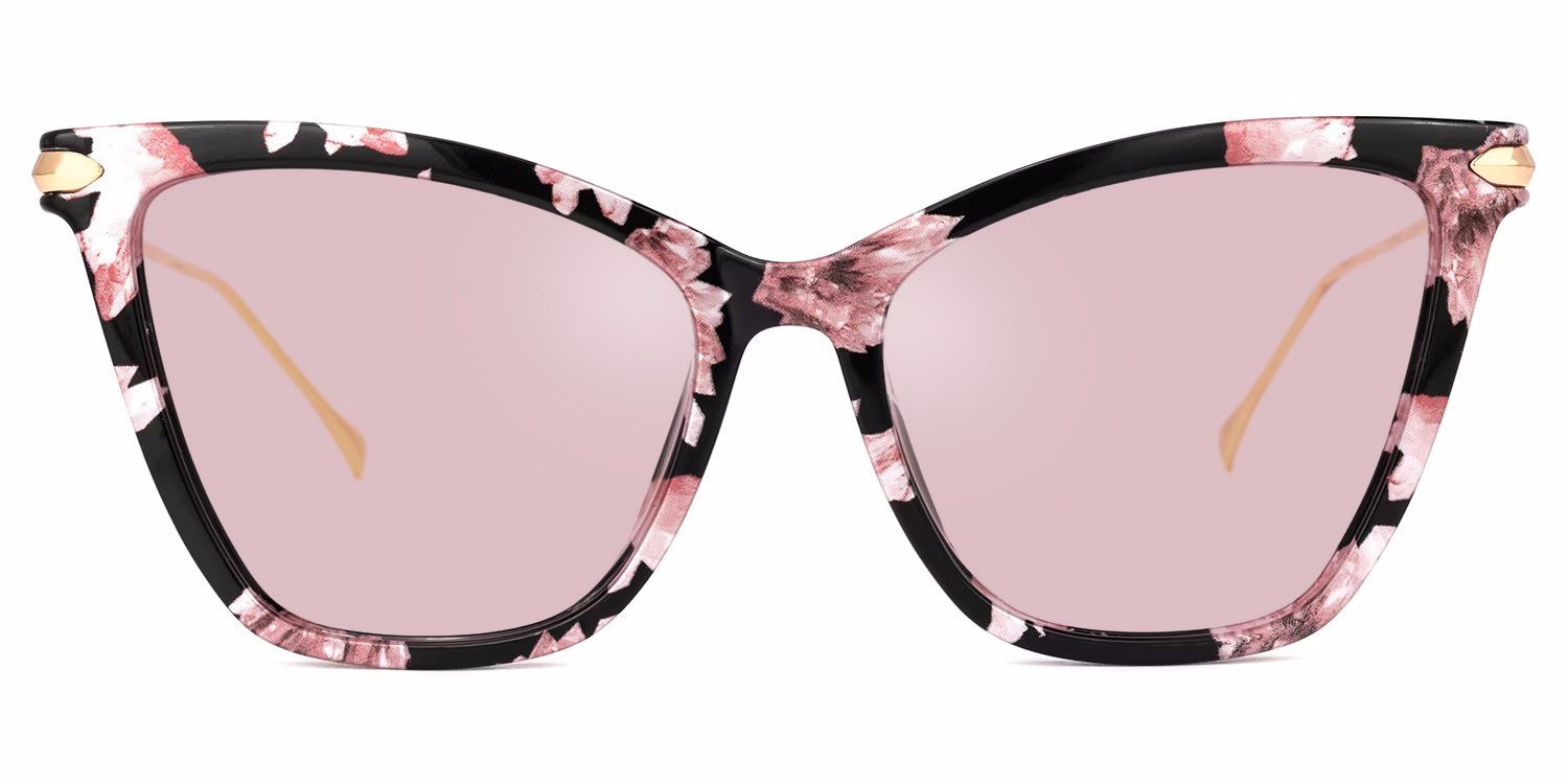 Hilary Butterfly Pink Floral Sunglasses | ZEELOOL UK0