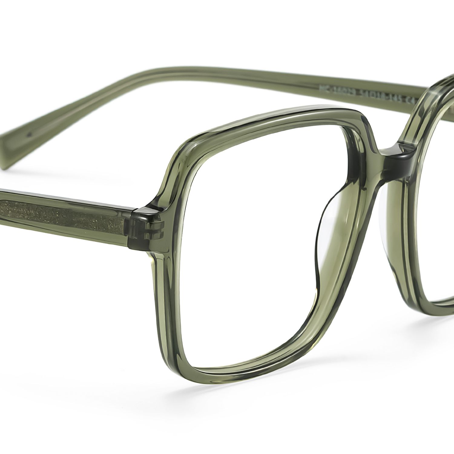 Square Green Eyeglasses- Ember Acetate Frame Glasses4