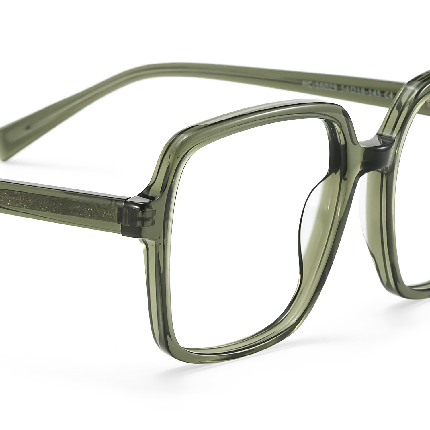 Square Green Eyeglasses- Ember Acetate Frame Glasses4