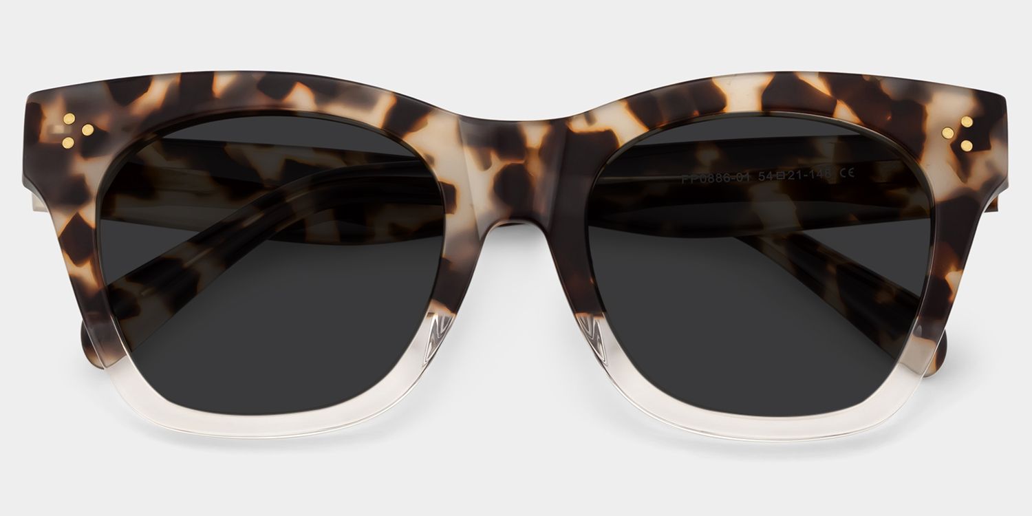 Tandy Rectangle Light-Tortoise Sunglasses | ZEELOOL UK1