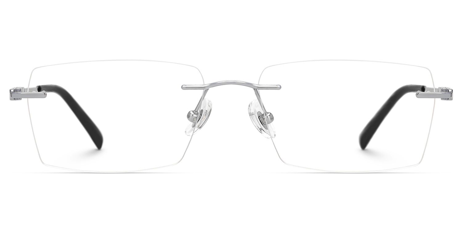 Dinny Rectangle Silver Frame Glasses | ZEELOOL UK0